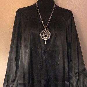 Black Satin Blouse